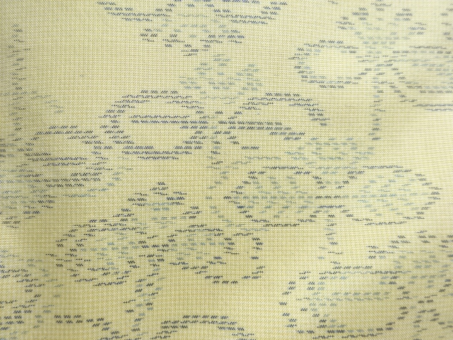 JAPANESE KIMONO / ANTIQUE KIMONO / SILK / OSHIMA TSUMUGI / WOVEN PLANTS